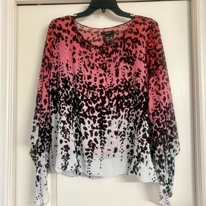 Alfani Pink and Black Patterned Blouse